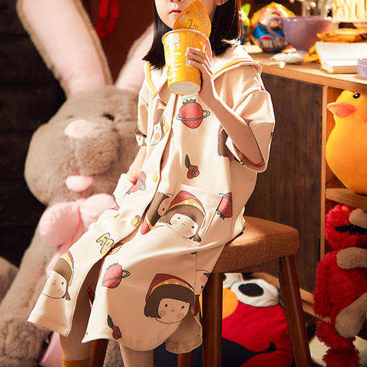 裁缝学苑TG70 儿童睡衣纸样女童睡裙开衫家居服童装衣服裁剪图样 商品图3