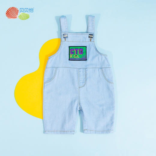 贝贝怡儿童牛仔背带裤夏季新款男女宝宝休闲连体裤婴儿时尚直筒裤 商品图3