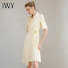 IWY/高端职业连衣裙女长袖西装裙轻奢夏季杏色气质法式百褶裙礼服232009Q1 商品缩略图2