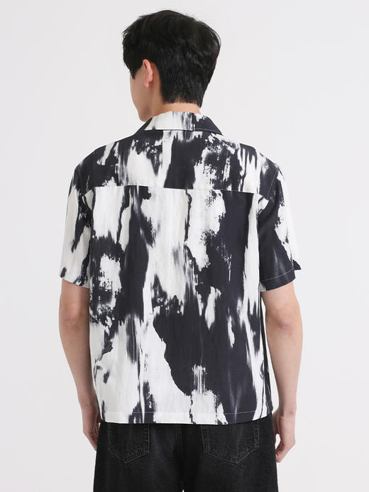 callisto黑色麻混纺短袖衬衫 SSCSS042Y 商品图2