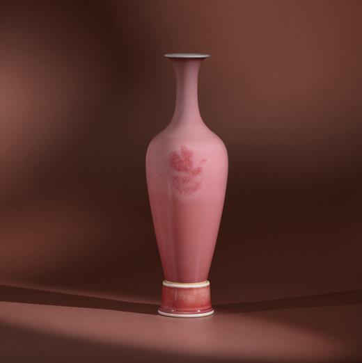 豇豆红 柳叶瓶 谷雨山房  商品图0