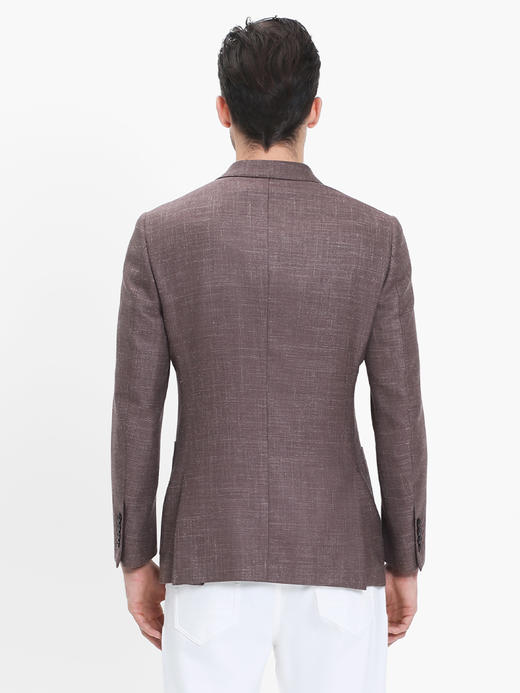 callisto咖红色丝毛麻混纺单西 ARFJK006C 商品图4