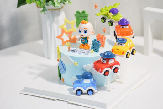 【超级宝贝jojo】动物奶油、新鲜水果布丁夹心、原味戚风蛋糕胚！小朋友喜欢的，超级宝贝jojo主题蛋糕~ 商品图1