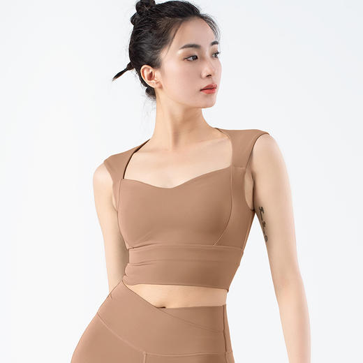 跃牌【化蝶双飞】系列高强度防震聚拢速干瑜伽背心TM0112（一体式胸垫） 商品图5