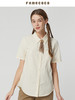 famecoco范可儿短袖印花白衬衫女夏季女装新款纯棉休闲衬衣FAB3BH041 商品缩略图1