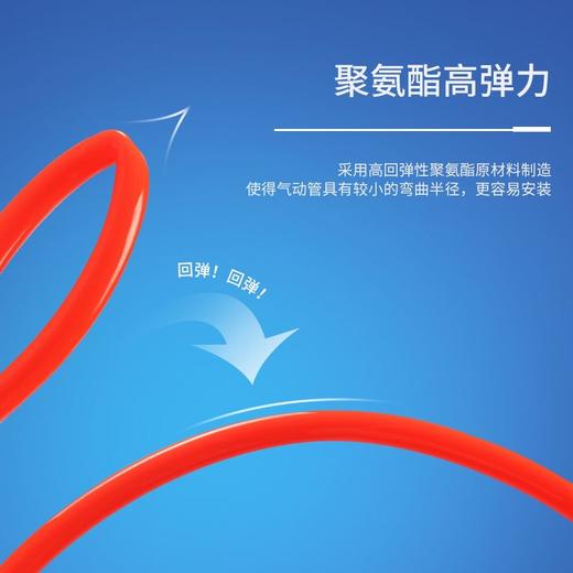 【货号05692】正品PU材料5*8尺寸3米长带接头空压机高压伸缩弹簧气管软管耐高压耐磨损耐曲曲折 商品图3