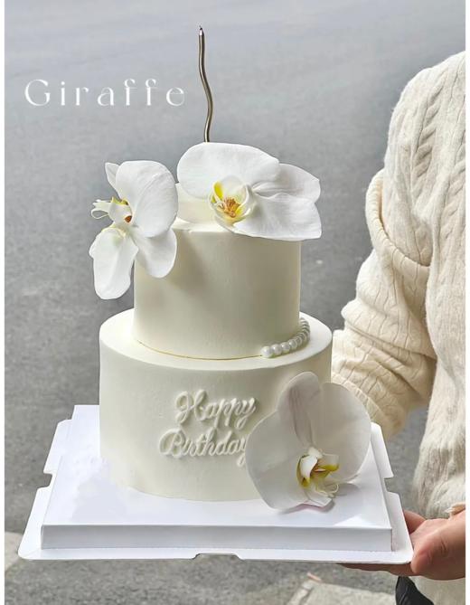 氛围感蝴蝶兰蛋糕（此花为仿真花，图片是加高效果） 商品图1