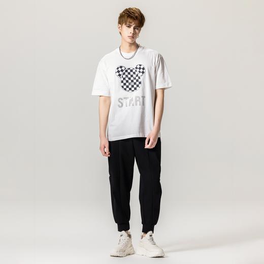 PINLI品立春季新款小熊烫钻短袖T恤男士圆领体恤BG231111013 商品图1