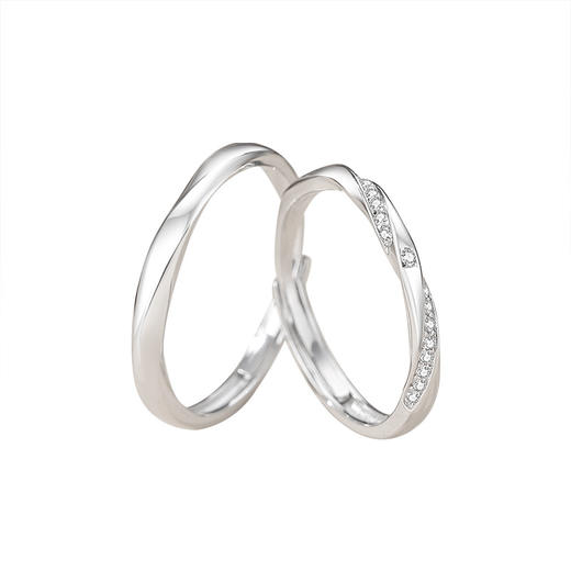 【莫比乌斯】】S925银波纹情侣对戒戒指【JHY-C000125B】 商品图4