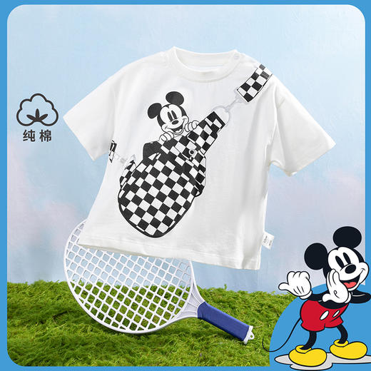 【商场同款】迪士尼童装男童潮帅卡通短袖T恤夏季清爽新品中大童米奇纯棉上衣 商品图8