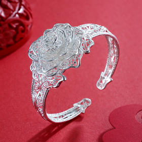 子佩集S990银天染琼瑶手镯【MEXSZ】玫瑰花丝2304