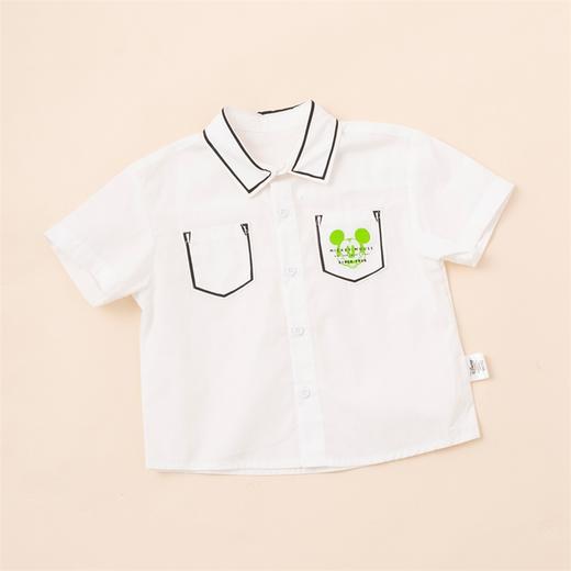 【商场同款】迪士尼童装 男童帅气学院风米奇短袖夏季新款时尚白衬衫 商品图2