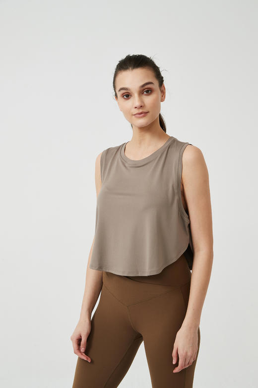 亲肤牛奶丝侧开叉背心 商品图2