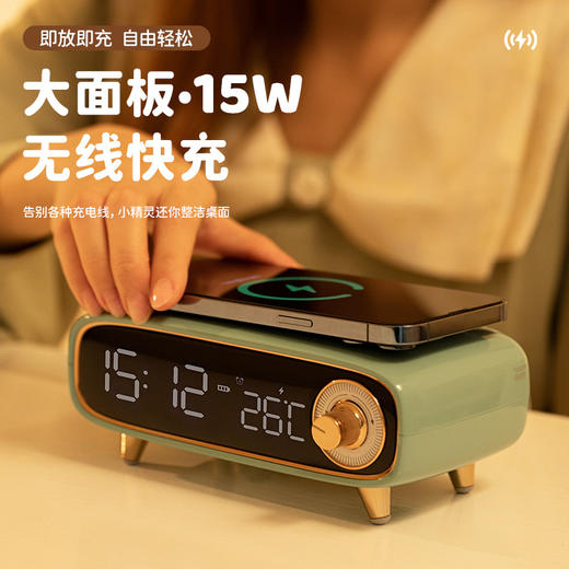 小精灵蓝牙音箱无线充迷你小夜灯新款多功能复古小音响 商品图2