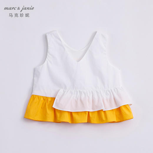 马克珍妮夏装新款 女童北欧风不规则花边纯棉背心230319 商品图2