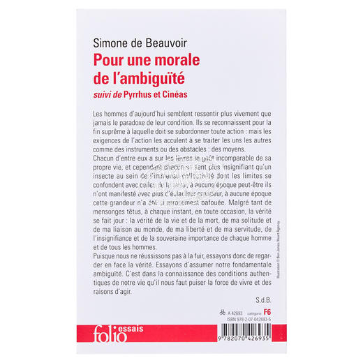 【中商原版】法文版 波伏娃 模糊性的道德	Pour une morale de l ambiguité 商品图1