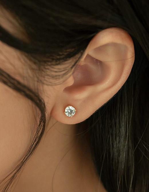 Oflye潮流饰品 银针锆石耳钉圆形女精致高级感小巧耳环新款百搭饰品 商品图1