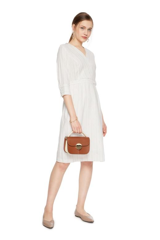 OCTAVIA V领条纹中袖连衣裙 6454 商品图3