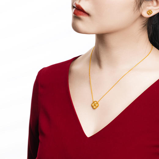 宫匠造办 云如意吊坠 黄金满钻 商品图4