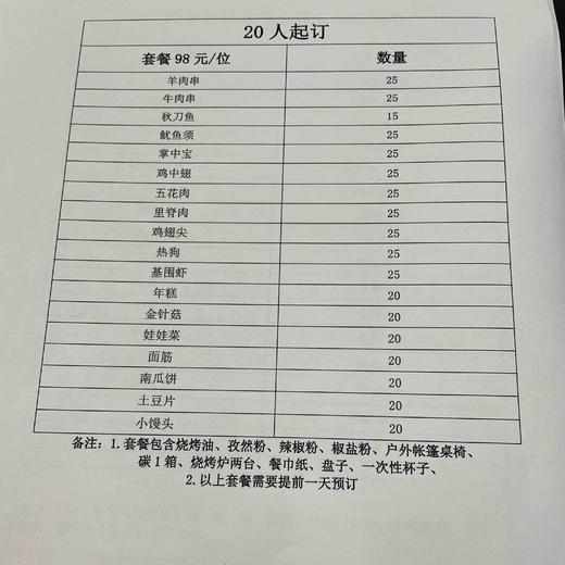 烧烤套餐20人 商品图0