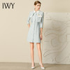 IWY/夏季时尚名媛蓝色连衣裙女气质小香风假两件职业西装裙女总裁231011Q1 商品缩略图3