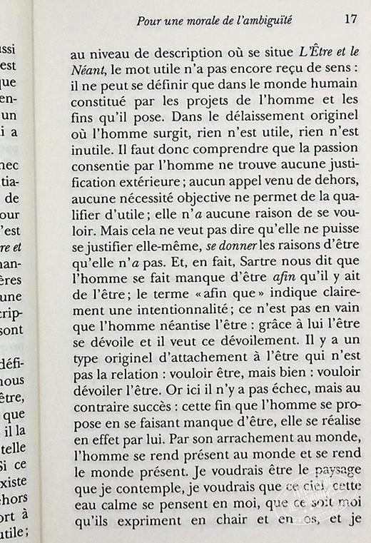 【中商原版】法文版 波伏娃 模糊性的道德	Pour une morale de l ambiguité 商品图7
