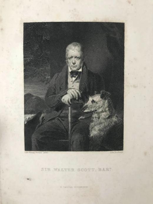 1845年 洛克哈特《司各特传》 1幅版画肖像 真皮精装18开 商品图3