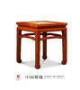 红桥红  家具严选  缅甸花梨（大果紫檀）【40马蹄腿带束腰 方凳  藤面】 商品缩略图1