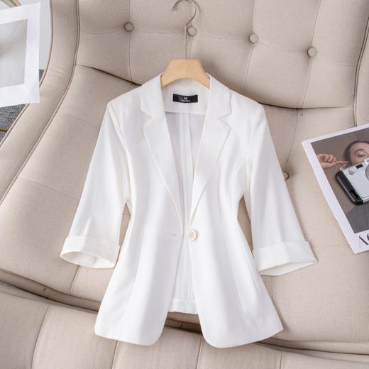 时尚休闲，七分袖西装外套女小个子新款春夏气质短款小西服上衣QL-6316 商品图3