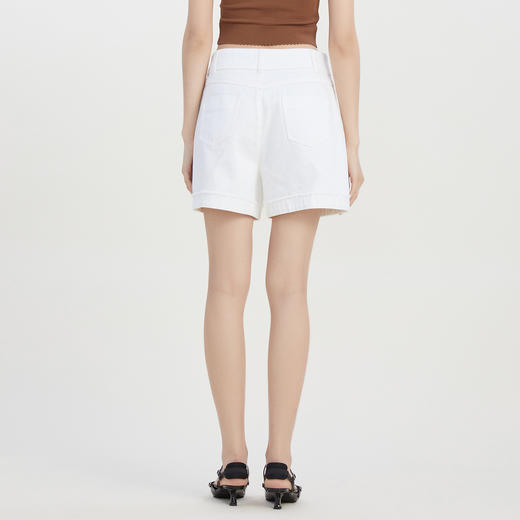 谜底宽松牛仔短裤女2023夏季新款百搭高腰纯棉阔腿短裤232MK0555 商品图2