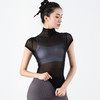 跃牌【化蝶双飞】系列高领瑜伽罩衫t恤网纱防晒瑜伽服TM0123 （不带胸垫） 商品缩略图6