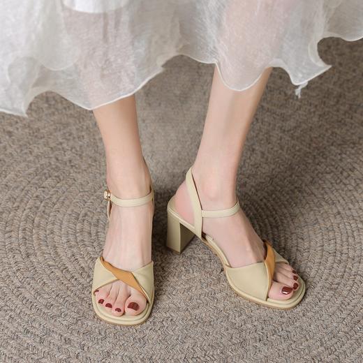 ZHR时装凉鞋女2023新款夏季气质高跟凉鞋女韩版小众ins潮粗跟凉鞋 商品图7