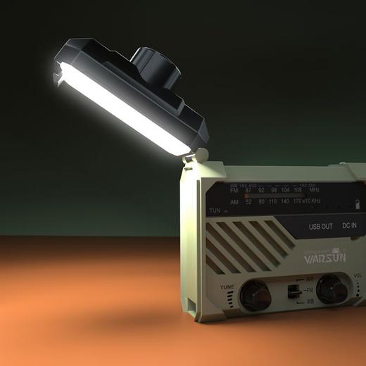 防灾手摇手电筒收音机充电多功能充电宝太阳能发电式应急装备灯 商品图3