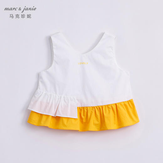 马克珍妮夏装新款 女童北欧风不规则花边纯棉背心230319 商品图1