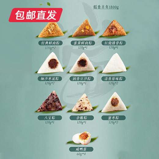 稻香村稻香丰年粽子礼盒1800g（包邮直发）【BC】 商品图2