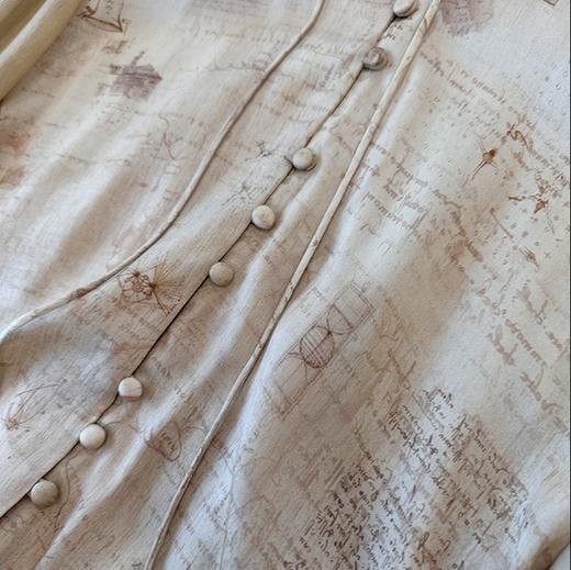 【à perles】GAO端小众数码印花真丝弹力缎花边袖衬衫【清仓，不退不换】 商品图2