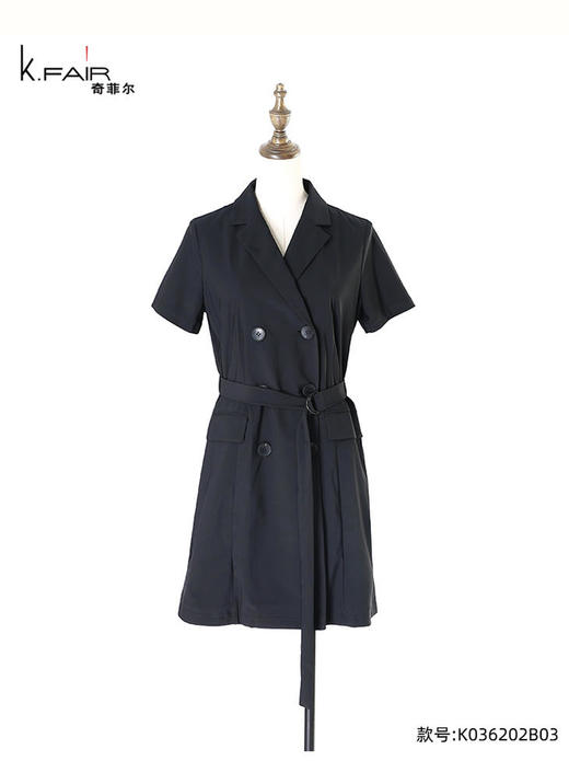 【狂欢返场，不退换】【狂欢返场，不退换】 CAIXUAN采轩双排扣收腰连衣裙K036202B03 商品图0