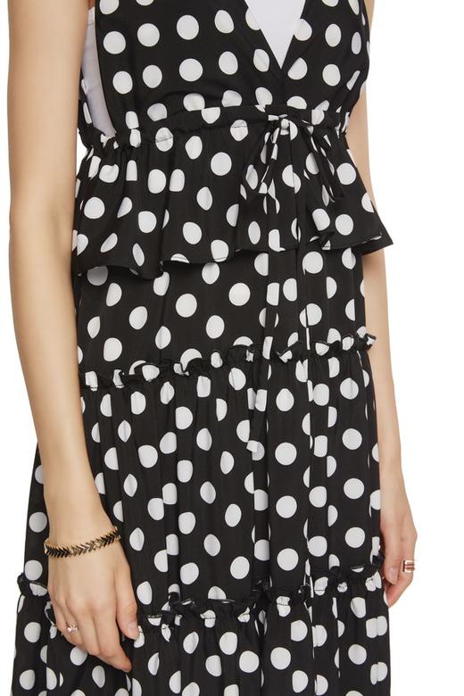 AVA 黑白波点开衩背心裙 6286 商品图2