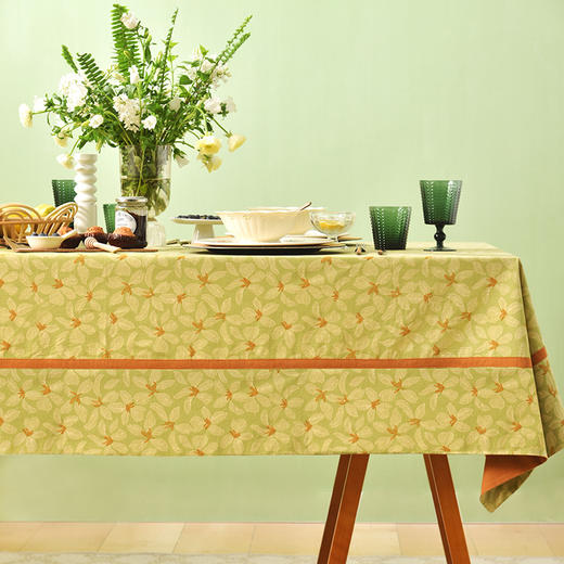绿茵之花系列桌布纯棉方形桌布 商品图0