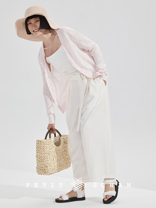 PETIT SCHAN小闪 CLO#259 无影 Shadowless 亚麻桑蚕丝双层提花针织开衫/空调衫 商品图7