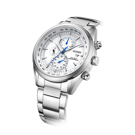 西铁城/CITIZEN光动能多局电波商务小蓝针钢带手表男AT8260-85A 商品图1