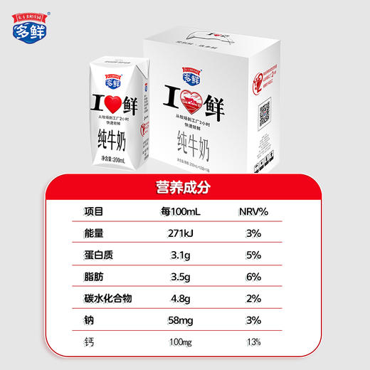 【4.14直播福利】多鲜爱新鲜纯牛奶200ml*12盒 商品图2
