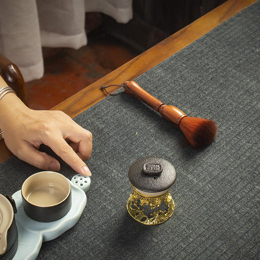 【茶道配件】茶刷养壶笔功夫茶具笔刷茶扫黑檀花梨木茶盘刷茶道零配件 商品图2
