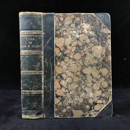 1845年 洛克哈特《司各特传》 1幅版画肖像 真皮精装18开 商品图0