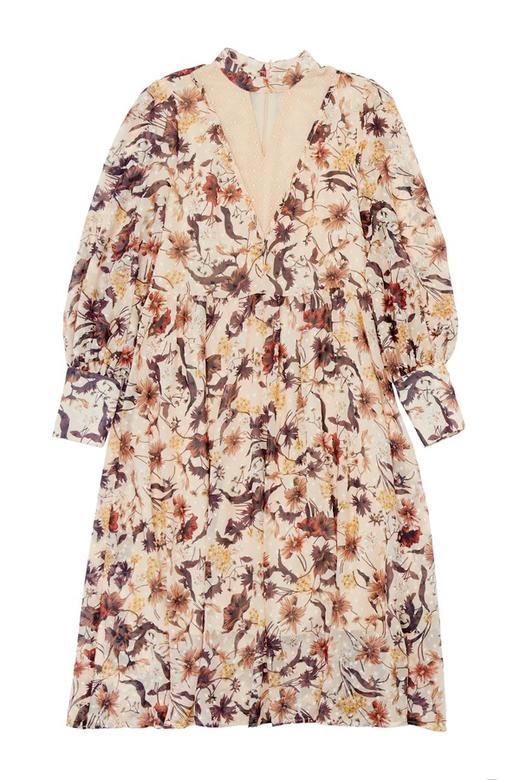 SUMMER & SAGE 宫廷风挖领束腰连衣裙 6494 商品图4