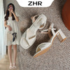 ZHR时装凉鞋女2023新款夏季气质高跟凉鞋女韩版小众ins潮粗跟凉鞋 商品缩略图0