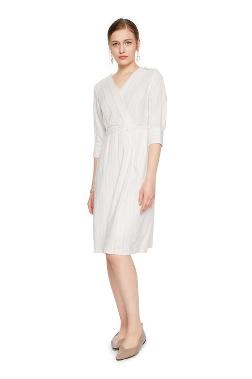 OCTAVIA V领条纹中袖连衣裙 6454 商品图0