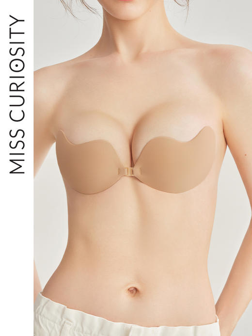 好奇蜜斯防走光硅胶防凸点小胸聚拢胸贴隐形乳贴女婚纱礼服专用裸感立体轻薄聚拢乳贴 商品图0