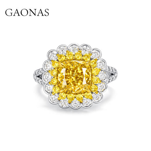 高纳仕V系列 轻奢太阳花黄色戒指 YJ041633 商品图0