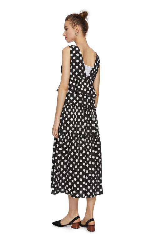 AVA 黑白波点开衩背心裙 6286 商品图1